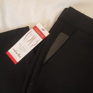 Rafella Trouser with faux leather faux front pocke